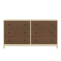 Blanc Indian Solid Wood Two Tone Bedroom Dresser With 6 Drawers