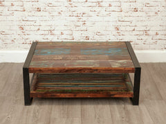 Aspen Reclaimed Wood Industrial 1 shelf slatted Coffee Table