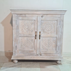 Indian Hand Carved Solid Wood Cabinet D108