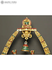 Indian Lord Radha Krishna with Arch Showing Krishna Leela Brass Statue With Inlay Work