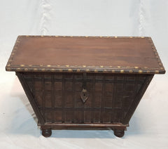 Indian Antique brass metal blanket box Brown coffee table chest 92X53X58cm