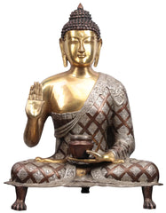 Indian Lord Gautam Buddha Tibetan Buddhist Buddha In Brass Statue