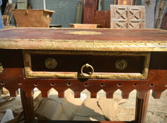 Antique Indian Solid Wood With Brass Work Rajasthan Console Table