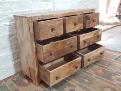 Handmade Indian Furniture Mango Wood Chest of Drawers Natural Finish