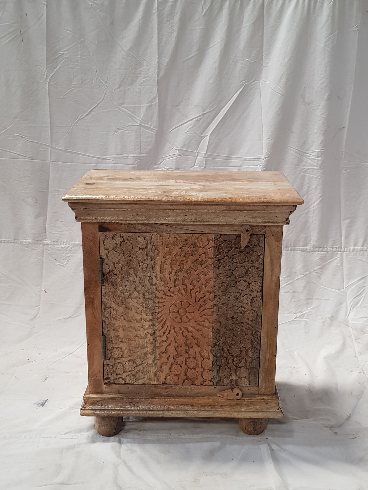 Indian Hand Carved Solid Wooden Bedside Table 55x34x60 cm