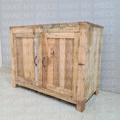 HAYLEY Old Wood Solid Wooden 2 Door Wooden Cabinet Natural