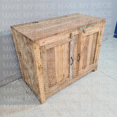 HAYLEY Old Wood Solid Wooden 2 Door Wooden Cabinet Natural