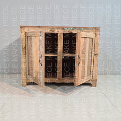 HAYLEY Old Wood Solid Wooden 2 Door Wooden Cabinet Natural