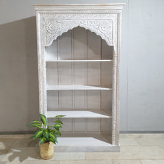 Mehrab Hand Carved Solid Wood Large Bookshelf B44