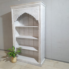 Mehrab Hand Carved Solid Wood Large Bookshelf B44