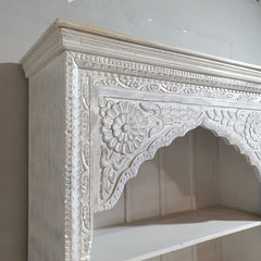 Mehrab Hand Carved Solid Wood Large Bookshelf B44