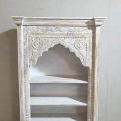 Mehrab Indian Carved Bookshelf Arch Window Solid Wood Bookshelf B45