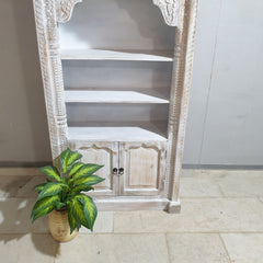 Mehrab Indian Carved Bookshelf Arch Window Solid Wood Bookshelf B45