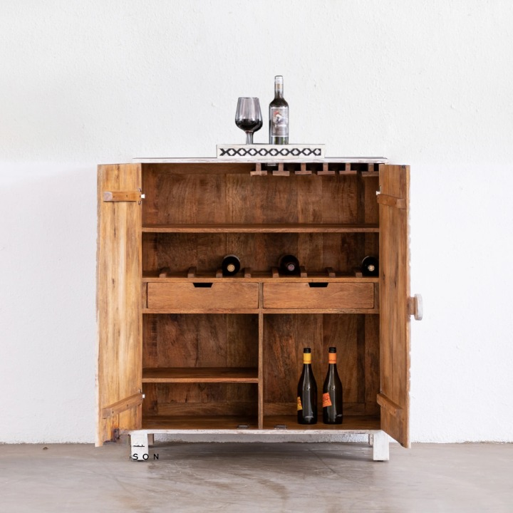 Real wood bar cabinet sale