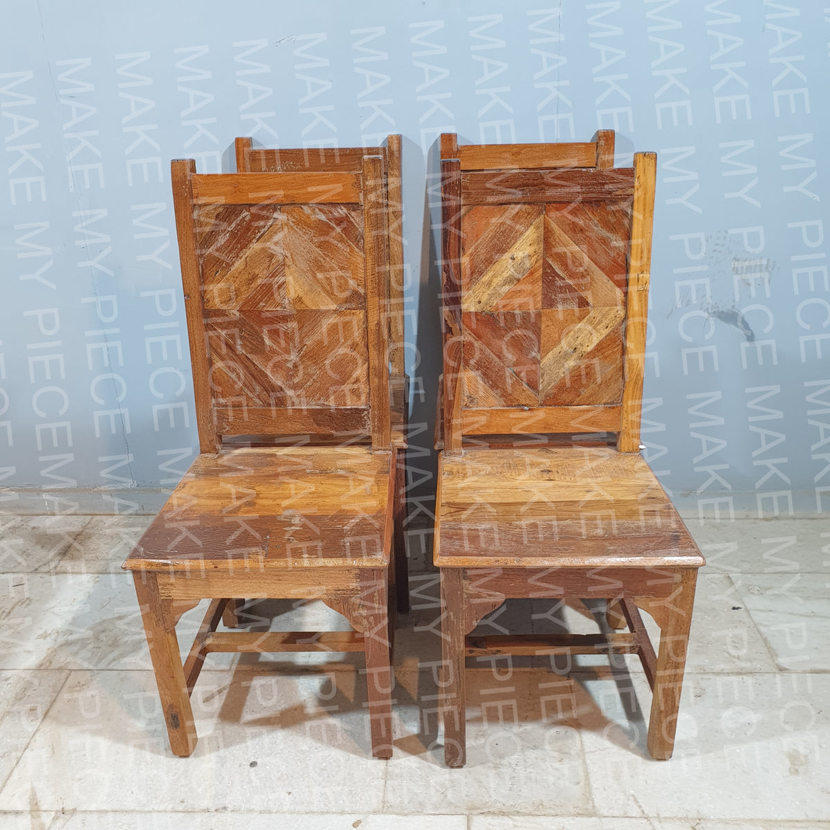 KYLIE Nirvana Reclaimed Boat Wood Chairs Brown