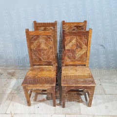 KYLIE Nirvana Reclaimed Boat Wood Chairs Brown