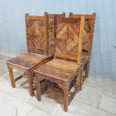 KYLIE Nirvana Reclaimed Boat Wood Chairs Brown