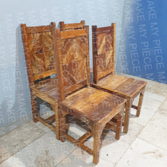 KYLIE Nirvana Reclaimed Boat Wood Chairs Brown