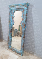 MTS Vintage Rustic Solid Wood Mirror Frame Rustic Blue