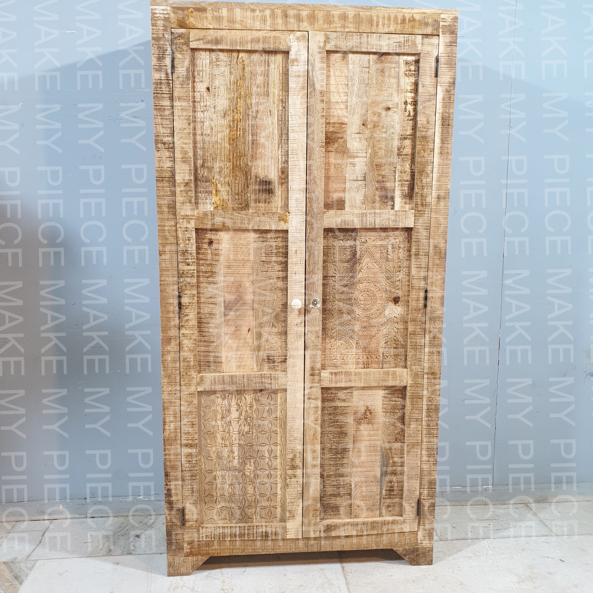 JARRED Vivid Sahara Contemporary Mango Wood Cabinet Wardrobe Cupboard Natural