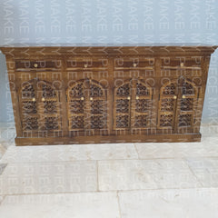 KARAN Indian Handmade Carved Wooden 8 Door & 4 Drawers Sideboard