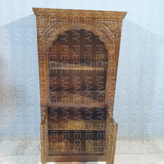 KARAN Indian Handmade Wooden Carved 2 Door Book Case Brown