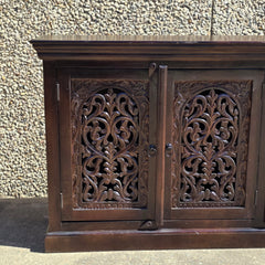 Indian Handmade Carved Wooden 3 Doors Sideboard Brown 150x40x90Cm