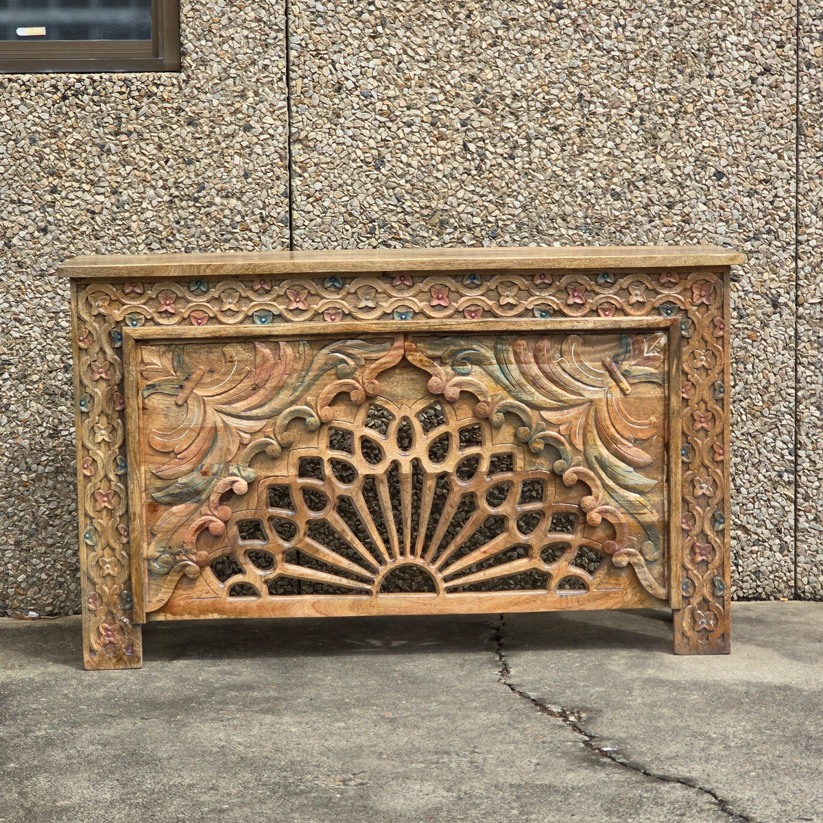 Handmade Indian Furniture Solid Hard Wood Carved Console Table 150X40X90CM