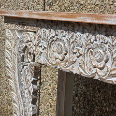 Handmade Indian Furniture Solid Hard Wood Carved Console Table 150x40x80Cm