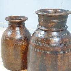 Antique Old Vintage Reclaimed Wooden Pot 01