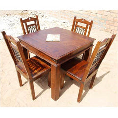 Boston Rustic Solid Wood Square Dining Table Brown