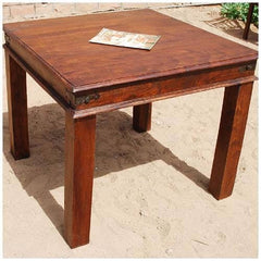 Boston Rustic Solid Wood Square Dining Table Brown