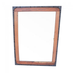 Angle Industrial Wall Bathroom Mirror Frame Natural 90cm