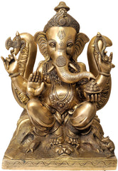 Indian Lord Ganesha Handmade Brass Statue