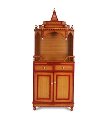 Large Sized Handmade Solid Wood Home Temple In Brown