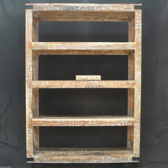 Metal Factory Bookshelf On Wheels Large White