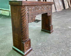 Antique Indian Hand Carved Solid Wood Console Hall Table