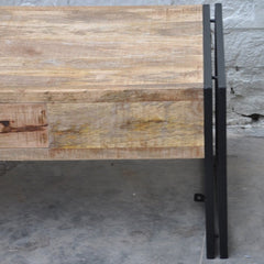 Barn Industrial Coffee Table 2 Drawers Natural