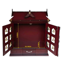 Sheesham Wood Handmade Mandir Home Temple In Brown