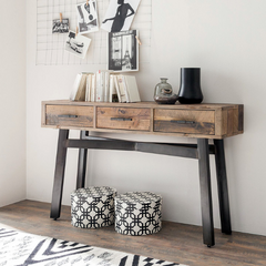 The Attic Retro Wooden Console Table Natural