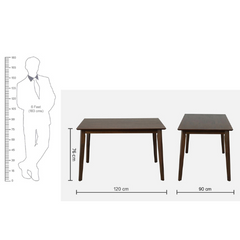 The Attic Hepburn Four Seater Dining Set Walnut Finish