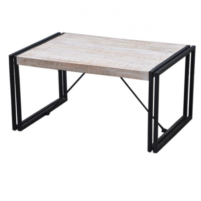 BARN Industrial Coffee Table 90Cm White