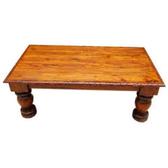 Boston Indian Mango Wood Carved Edge Large Coffee Table Honey