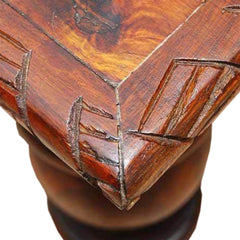 Boston Indian Mango Wood Carved Edge Large Coffee Table Honey