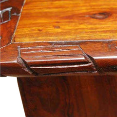 Boston Indian Mango Wood Carved Edge Large Coffee Table Honey