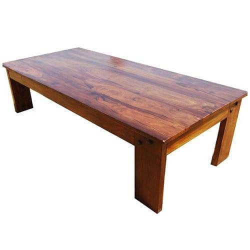 Avalon Solid Wood Large Rectangular Rustic Coffee Table Brown