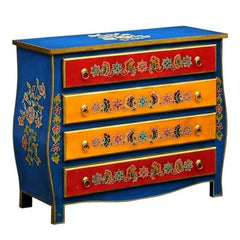 Hand Painted Solid Wood Chest of Drawer In Multi-Colour