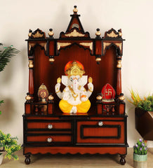 Sheesham Wood Handmade Mandir Home Temple In Brown