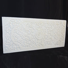 Dynasty Carved Panel Bedhead White