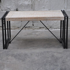 BARN Industrial Coffee Table 90Cm White